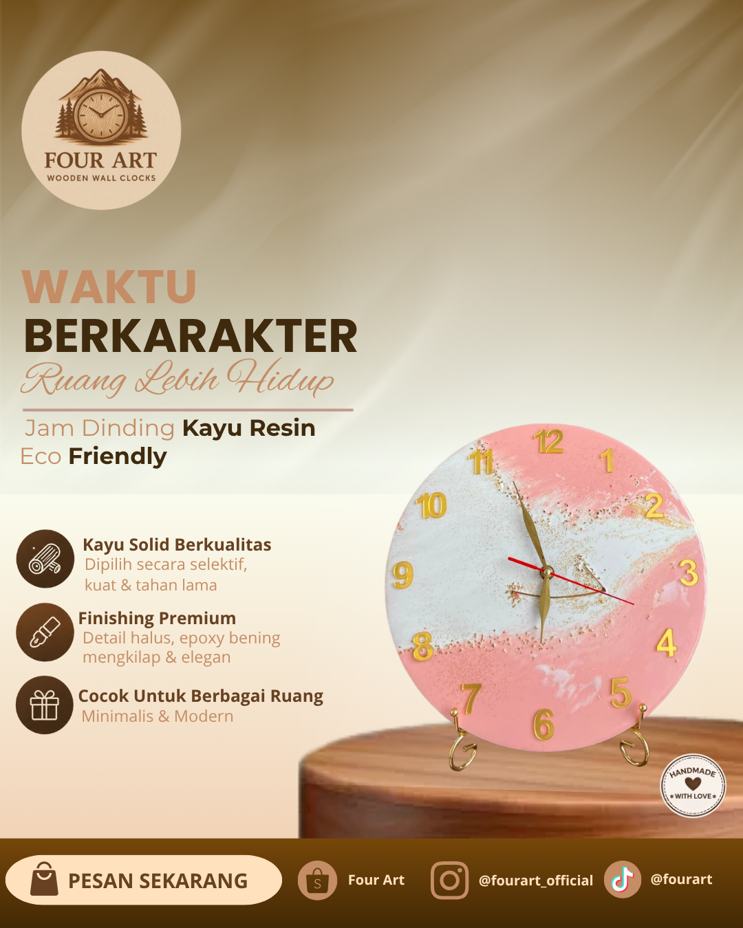 Jam Dinding Blossom Whisper Timepiece